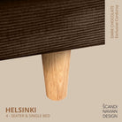 HELSINKI 4 - seater sofa/single bed, Exclusive Corduroy, Dark Chocolate removable & washable - Scandinavian Stories by Marton