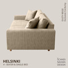 HELSINKI 4 - seater sofa/single bed, Exclusive Corduroy, Dusty Beige removable & washable - Scandinavian Stories by Marton