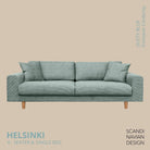 HELSINKI 4 - seater sofa/single bed, Exclusive Corduroy, Dusty Blue, removable & washable - Scandinavian Stories by Marton