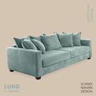 LUND 3 - seater Sofa, Dusty Blue Corduroy, removable & washable cover - Scandinavian Stories by Marton