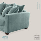 LUND 3 - seater Sofa, Dusty Blue Corduroy, removable & washable cover - Scandinavian Stories by Marton