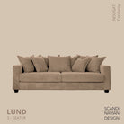 LUND 3 - seater Sofa, Nougat Corduroy, removable & washable cover - Scandinavian Stories by Marton