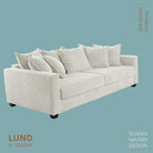 LUND 3 - seater Sofa, Off - White Corduroy, removable & washable cover - Scandinavian Stories by Marton