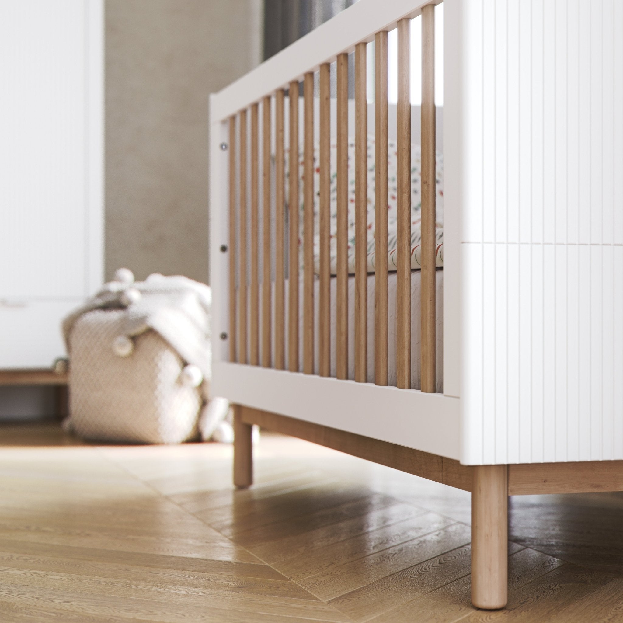 Maja Bed/Cot 3, growing functions 140x 70 cm White color - Scandinavian Stories by Marton