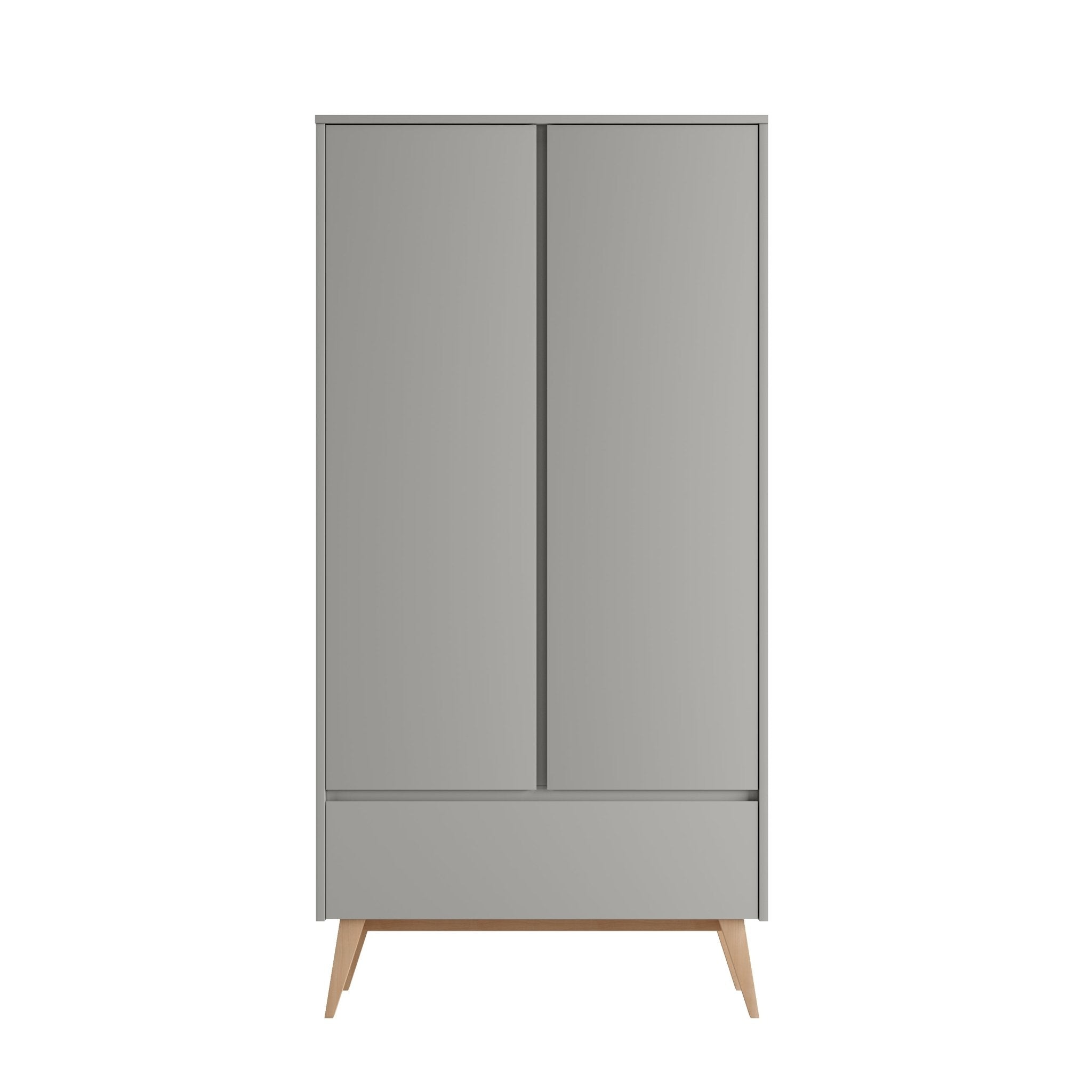 Saga 2-door wardrobe + 1 drawer wardrobe Grey color - Scandinavian Stories by Marton