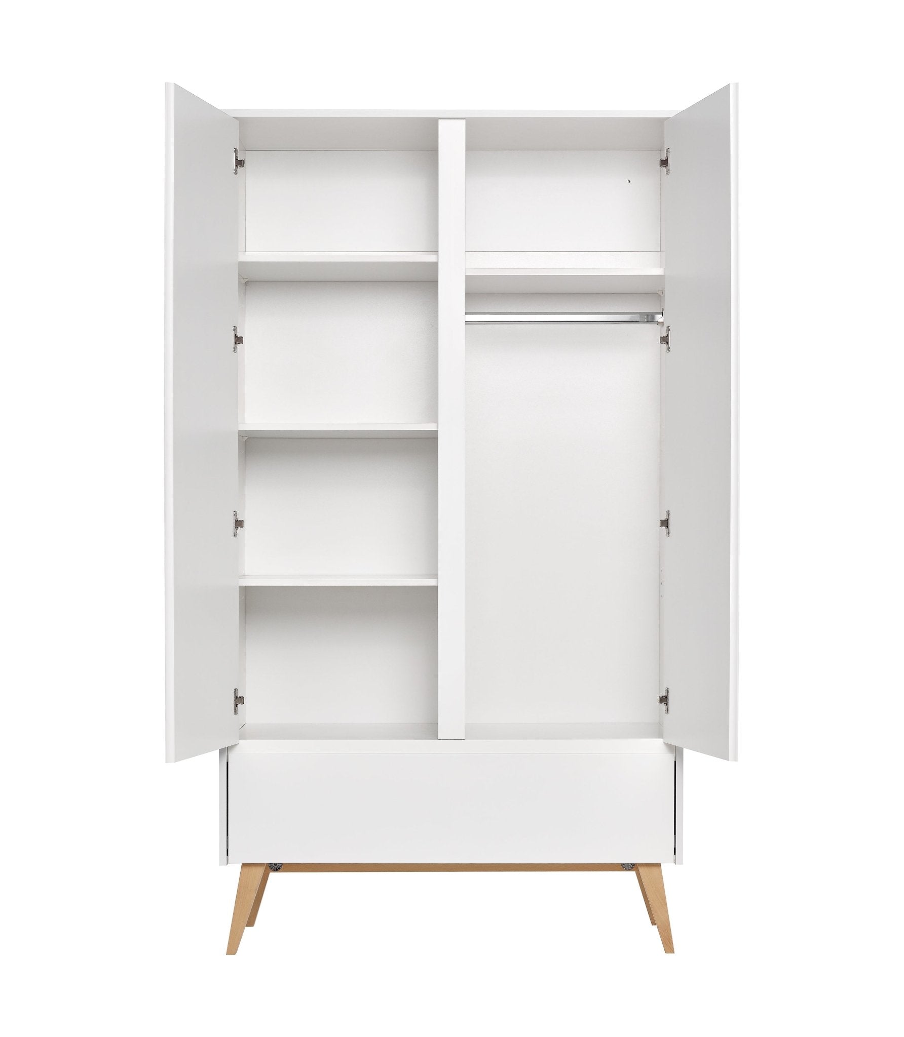 Saga 2-door wardrobe + 1 drawer wardrobe White color - Scandinavian Stories by Marton