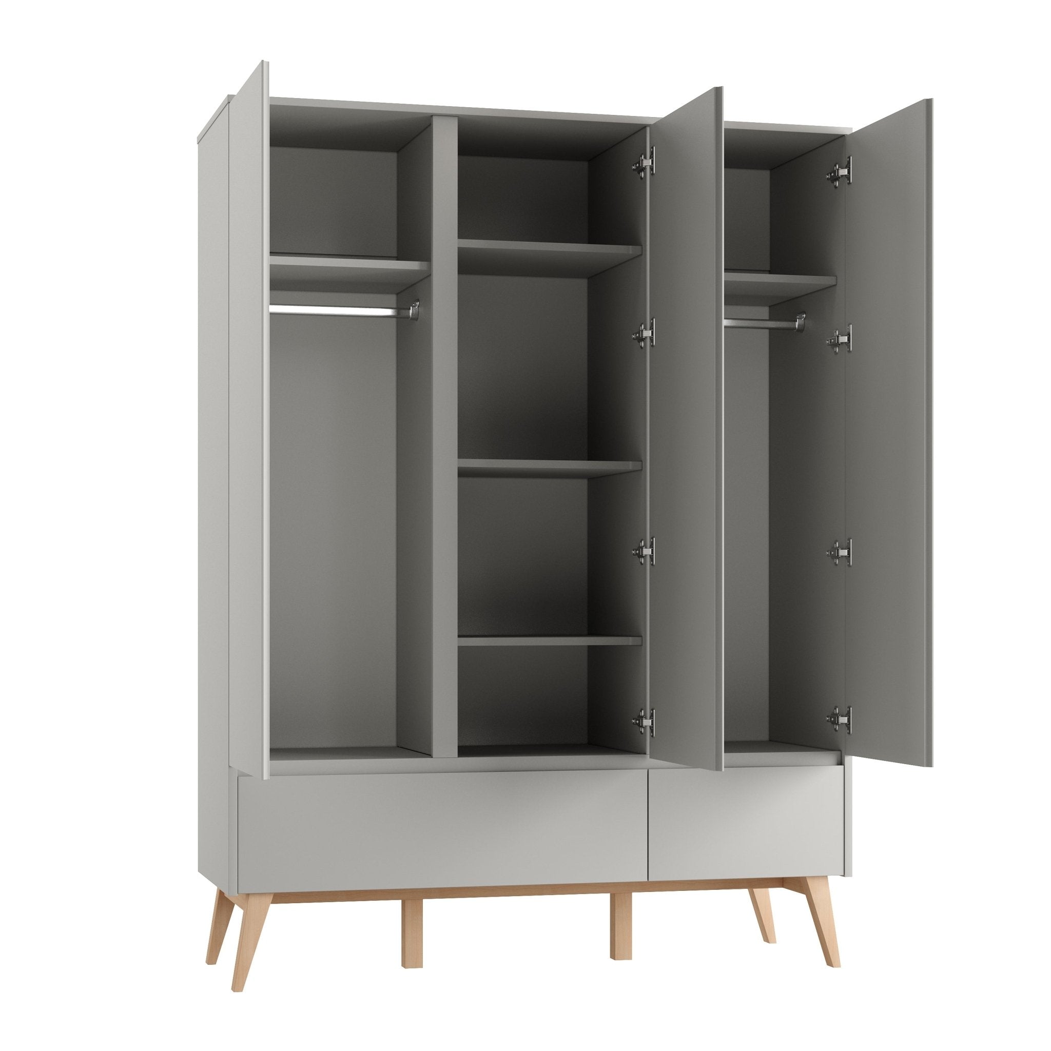 Saga 3-door wardrobe + 2 drawer wardrobe Grey color - Scandinavian Stories by Marton