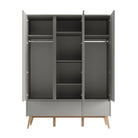 Saga 3-door wardrobe + 2 drawer wardrobe Grey color - Scandinavian Stories by Marton