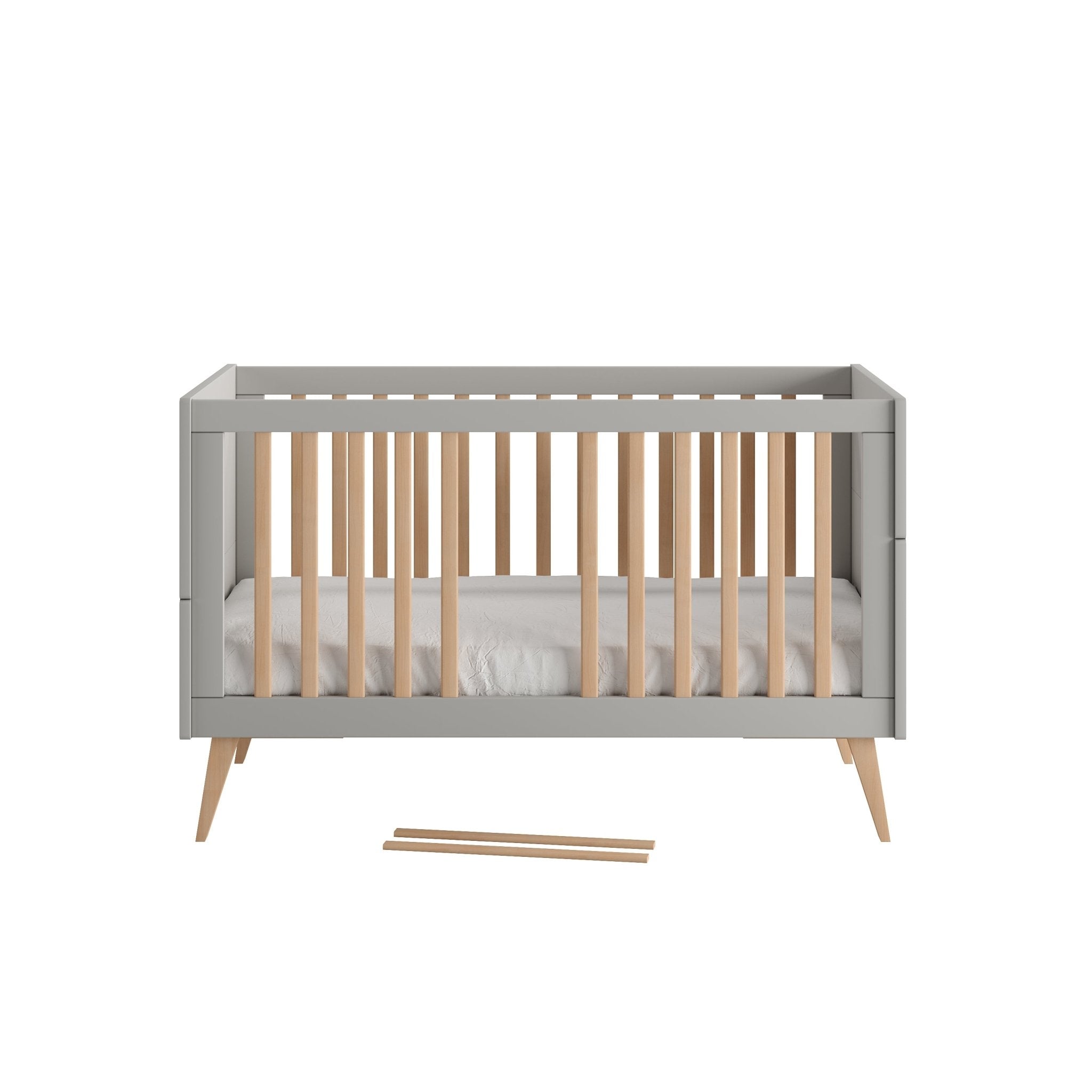 Saga Bed/Cot, 3 growing functions 140 x 70 cm Grey color - Scandinavian Stories by Marton