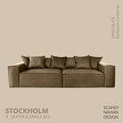 STOCKHOLM 4 - seater sofa/single bed Exclusive Corduroy Chocolate removable & washable cover - Scandinavian Stories by Marton