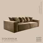 STOCKHOLM 4 - seater sofa/single bed Exclusive Corduroy Chocolate removable & washable cover - Scandinavian Stories by Marton