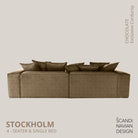 STOCKHOLM 4 - seater sofa/single bed Exclusive Corduroy Chocolate removable & washable cover - Scandinavian Stories by Marton