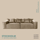 STOCKHOLM 4 - seater sofa/single bed Exclusive Corduroy Mole removable & washable cover - Scandinavian Stories by Marton