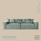 STOCKHOLM 4 - seater sofa/single bed Exclusive Corduroy,Dusty Blue removable & washable cover - Scandinavian Stories by Marton