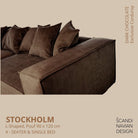 STOCKHOLM L - Shaped sofa/single bed Exclusive Corduroy Dark Chocolate removable & washable cover - Scandinavian Stories by Marton