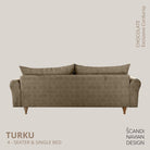 TURKU 4 - seater sofa/single bed Exclusive Corduroy, Chocolate removable & washable covers - Scandinavian Stories by Marton