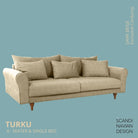 TURKU 4 - seater sofa/single bed Exclusive Corduroy, Dark Beige removable & washable covers - Scandinavian Stories by Marton