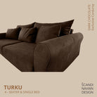 TURKU 4 - seater sofa/single bed Exclusive Corduroy, Dark Chocolate removable & washable covers - Scandinavian Stories by Marton