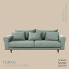 TURKU 4 - seater sofa/single bed Exclusive Corduroy, Dusty Blue removable & washable covers - Scandinavian Stories by Marton