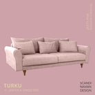 TURKU 4 - seater sofa/single bed Exclusive Corduroy, Dusty Pink removable & washable covers - Scandinavian Stories by Marton