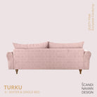 TURKU 4 - seater sofa/single bed Exclusive Corduroy, Dusty Pink removable & washable covers - Scandinavian Stories by Marton