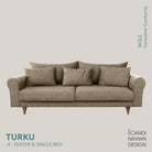 TURKU 4 - seater sofa/single bed Exclusive Corduroy, Mole removable & washable covers - Scandinavian Stories by Marton