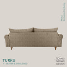 TURKU 4 - seater sofa/single bed Exclusive Corduroy, Mole removable & washable covers - Scandinavian Stories by Marton