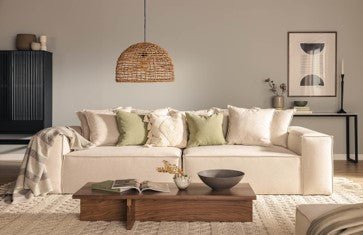 ASTRID 4-seater sofa, Chenille Beige, removable & washable covers - Scandinavian Stories by Marton
