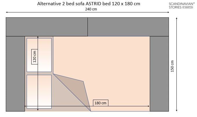 ASTRID 4-seater Sofa, exclusive Corduroy, Mole, removable & washable covers - Scandinavian Stories by Marton