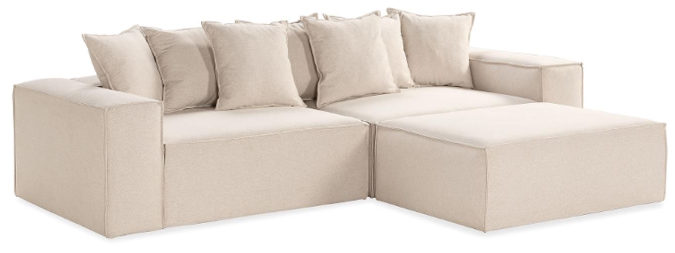ASTRID L-shaped sofa Chenille Beige removable & washable covers - Scandinavian Stories by Marton