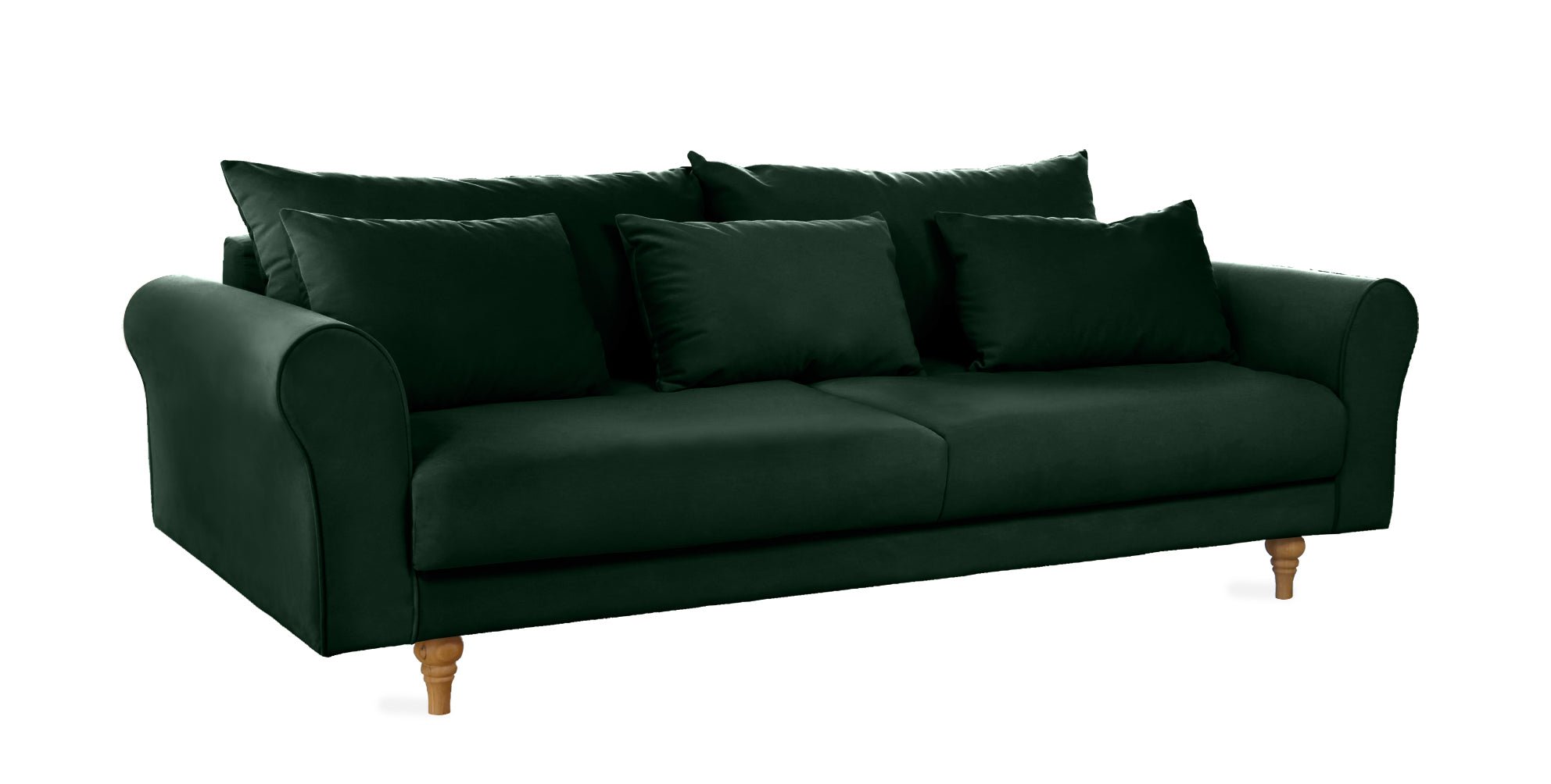 SELMA 4-seater sofa/sofa bed Exclusive Velvet, Moss Green, removable & washable covers - Scandinavian Stories by Marton